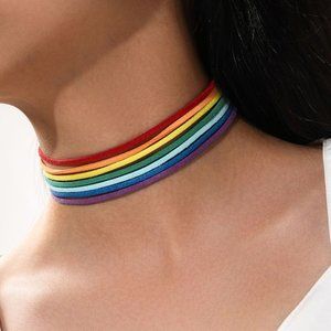 LGBTQ Pride seven color rainbow choker